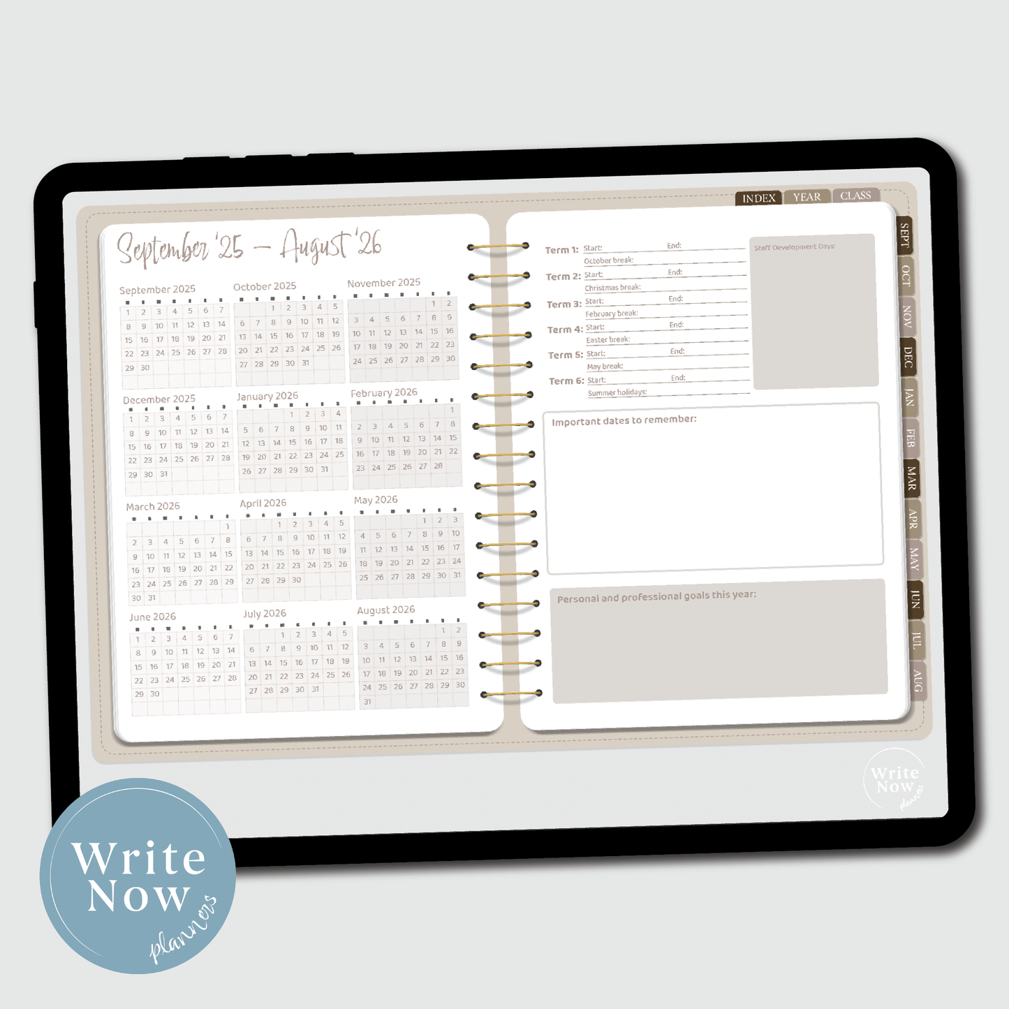 Beige Ultimate Teacher Planner 25-26