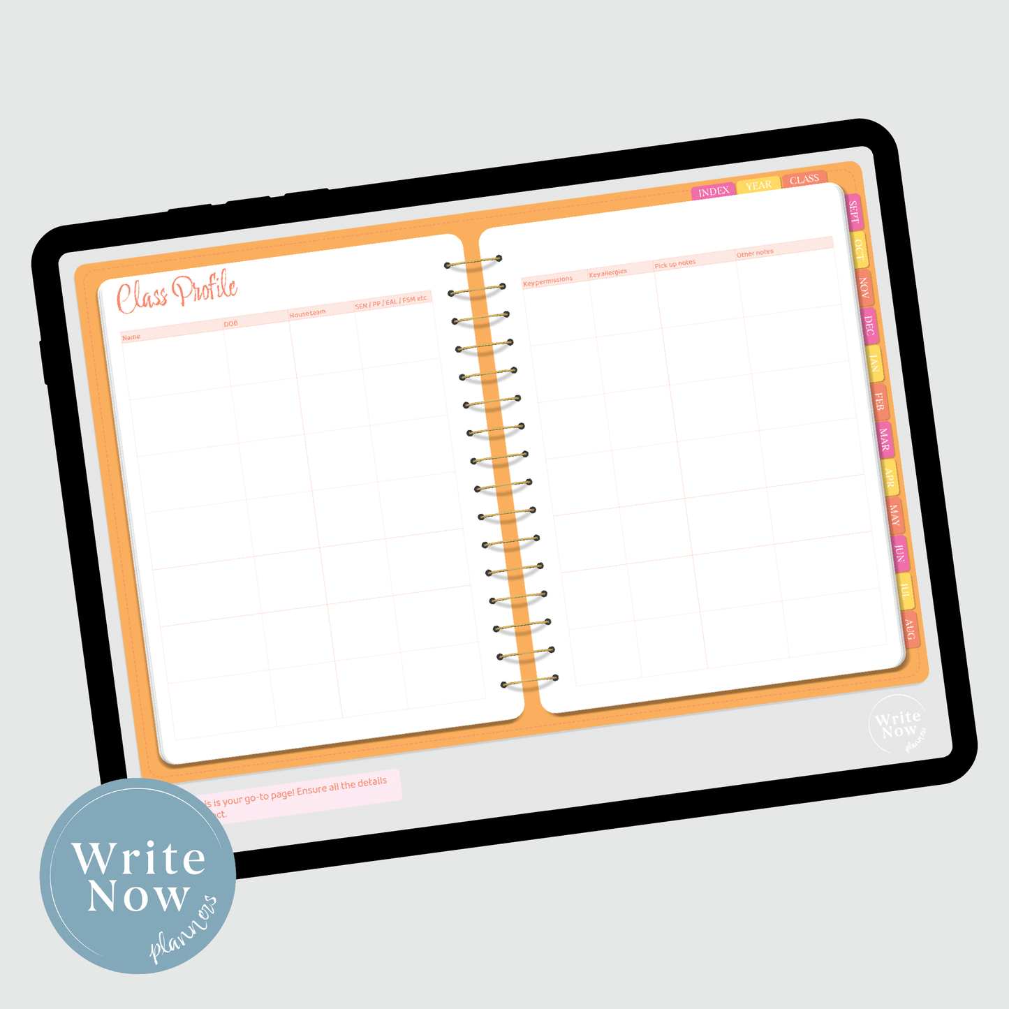 Orange Pink Polka Dot Ultimate Teacher Planner 25-26