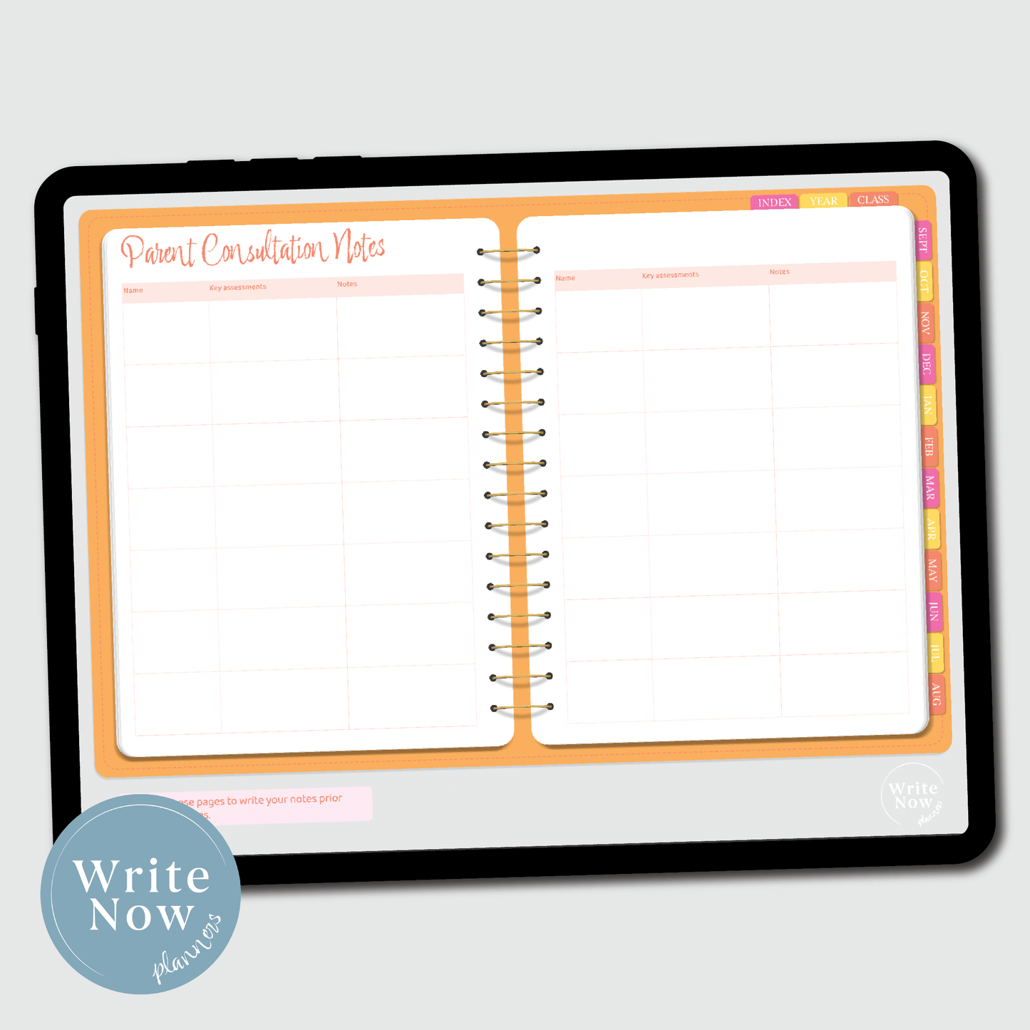 Orange Pink Polka Dot Ultimate Teacher Planner 25-26