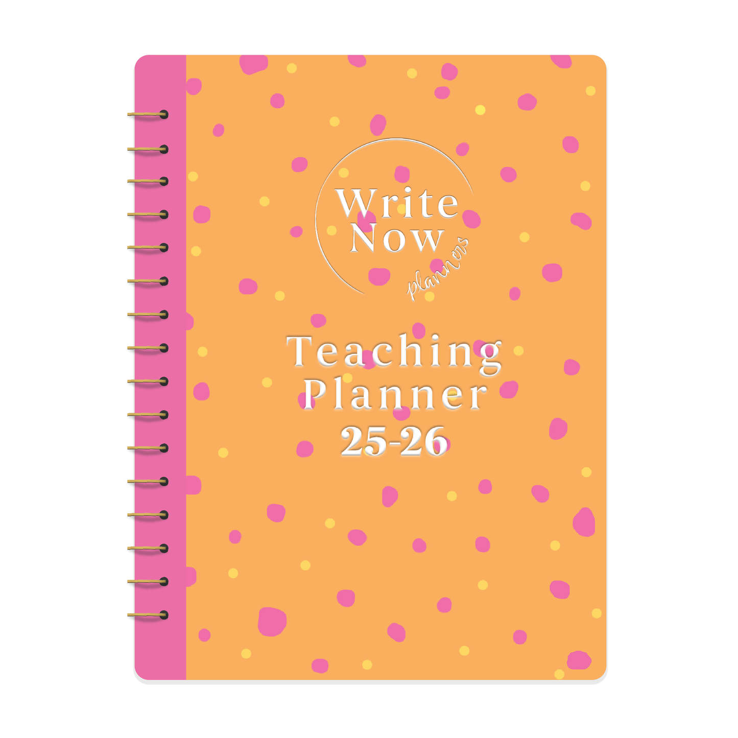Orange Pink Polka Dot Ultimate Teacher Planner 25-26