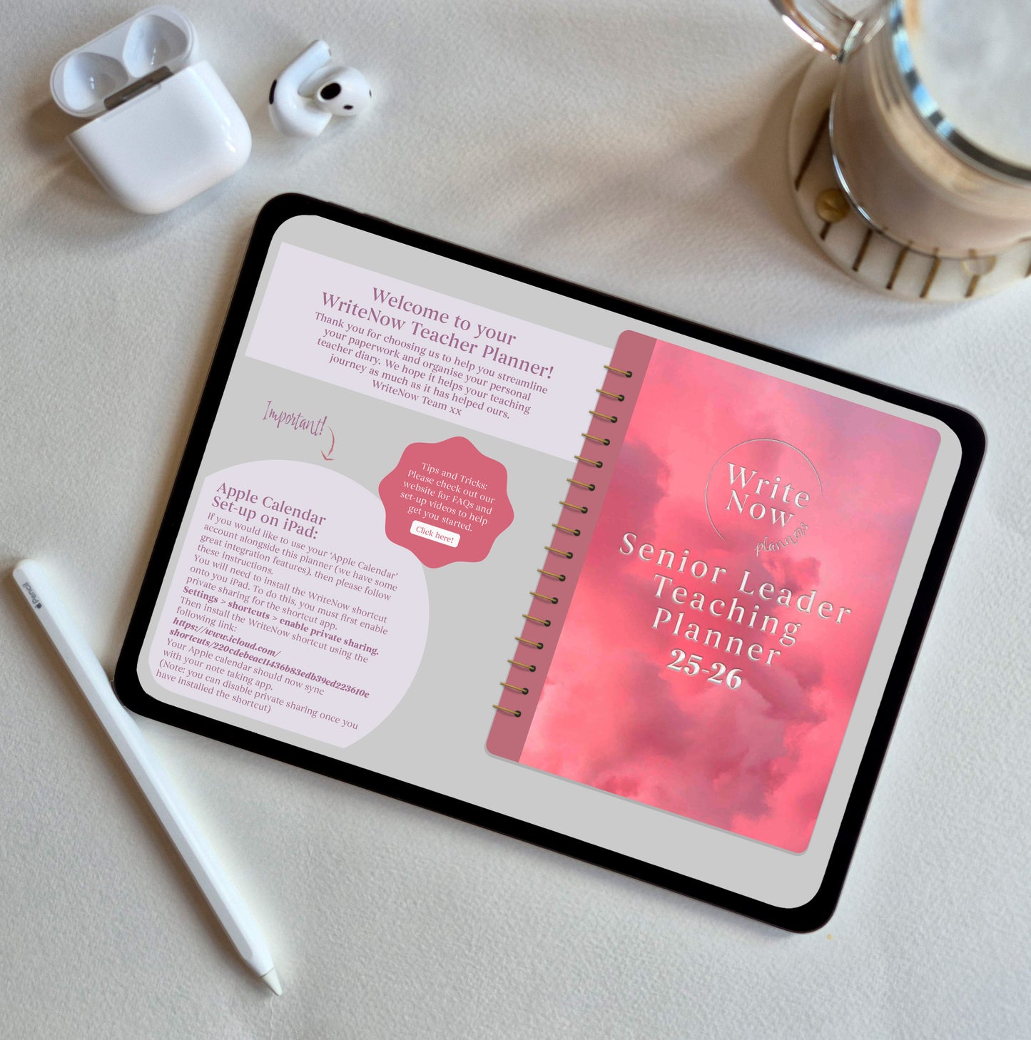 Senior Leader Ultimate Teaching Planner Pink Clouds