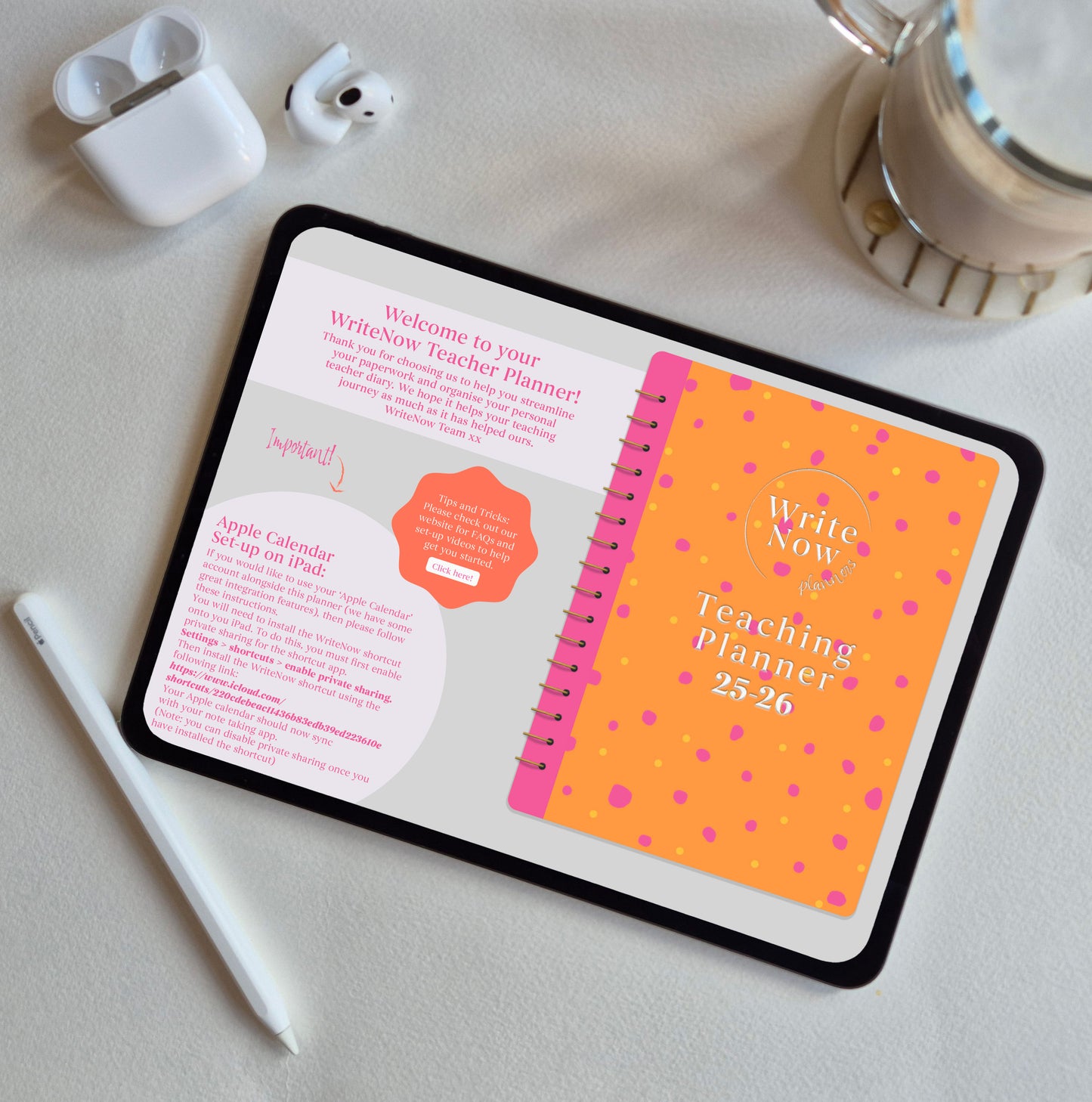 Orange Pink Polka Dot Ultimate Teacher Planner 25-26