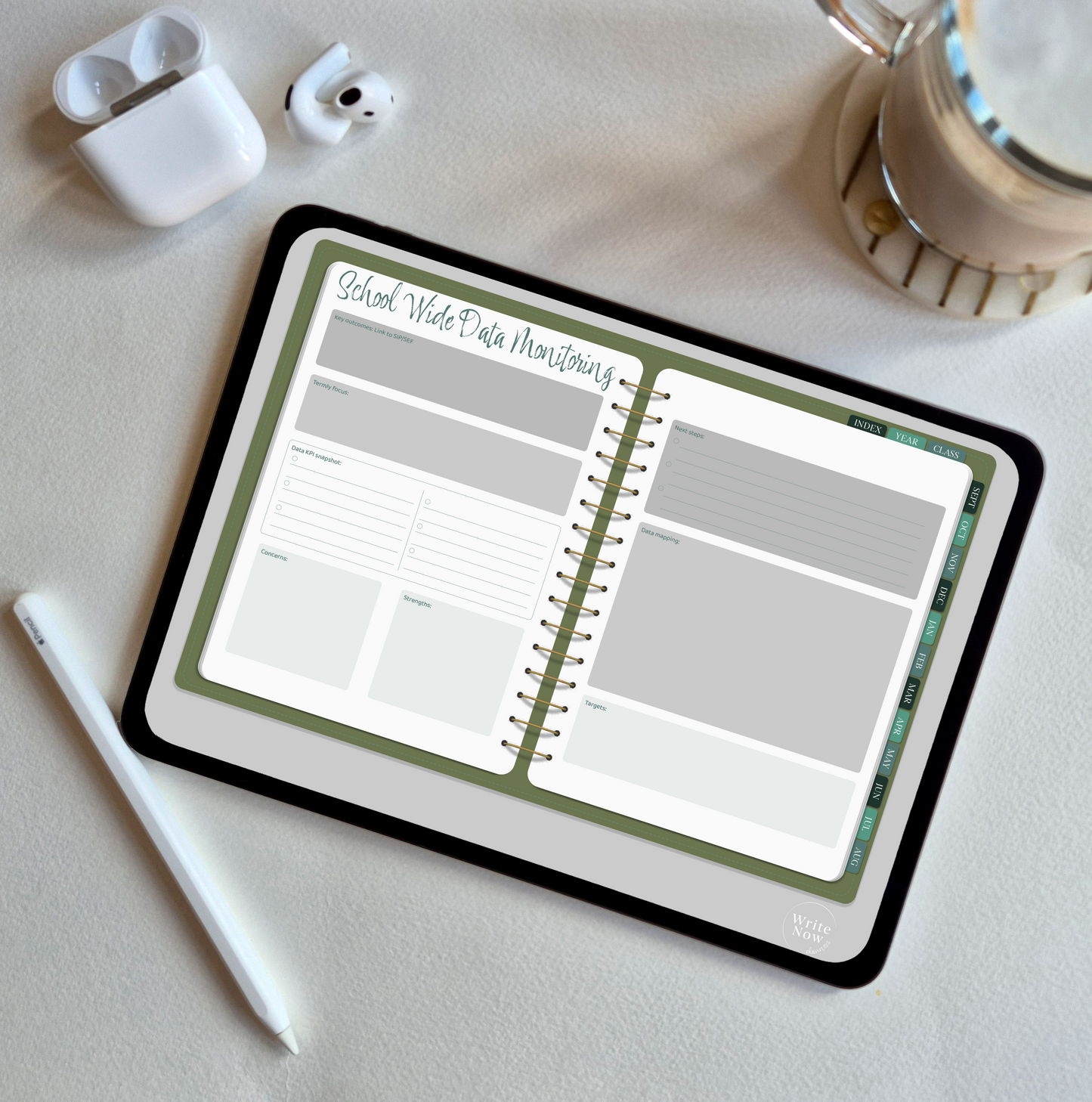 Senior Leader Ultimate Teaching Planner Abstract Colours