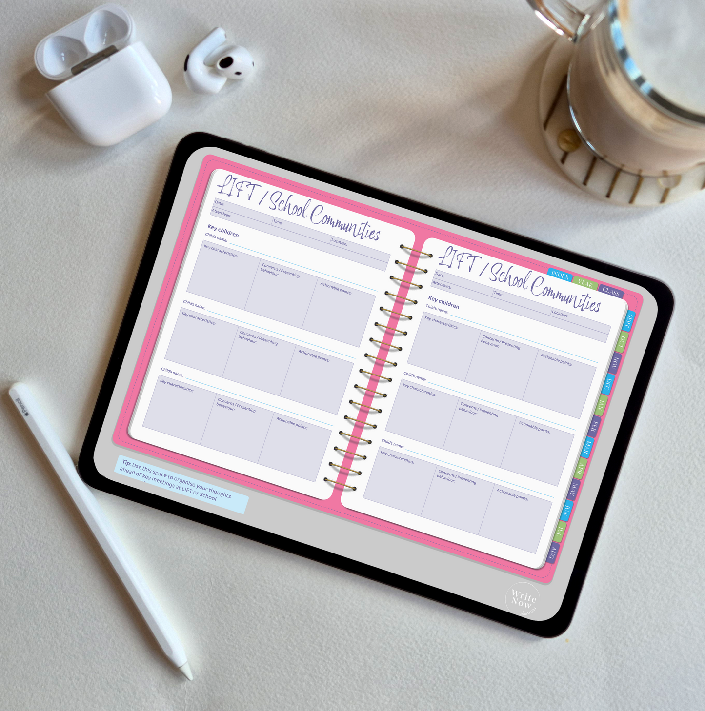 Senior Leader Ultimate Teaching Planner Abstract Colours