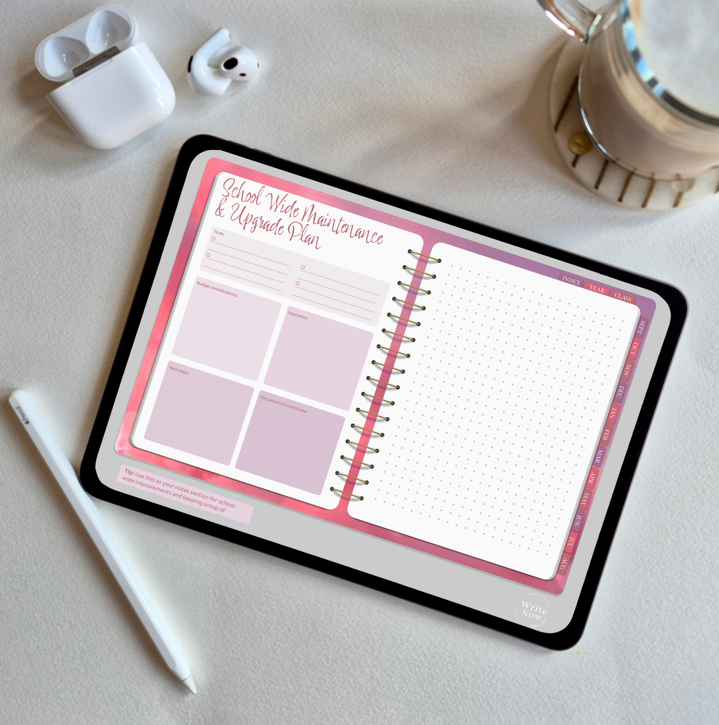 Senior Leader Ultimate Teaching Planner Abstract Colours