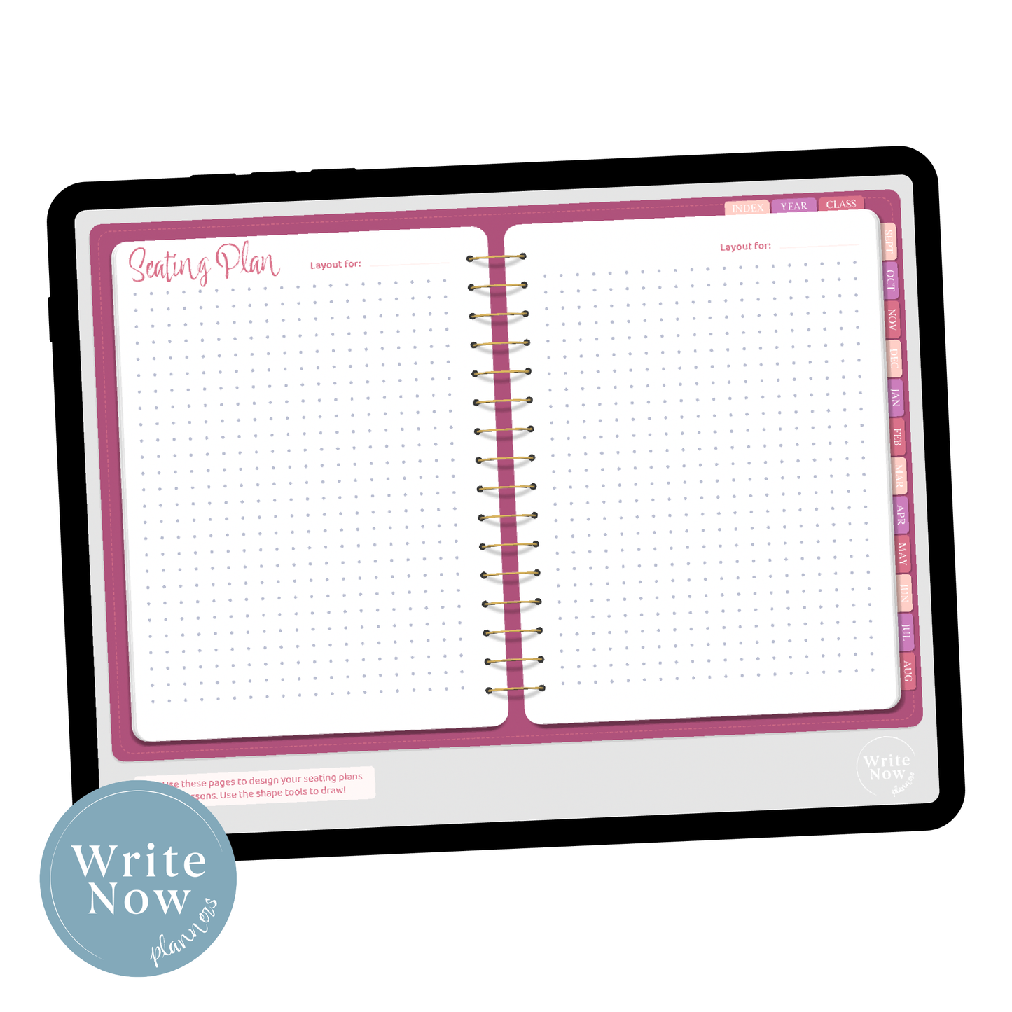 Teaching planner on ipad